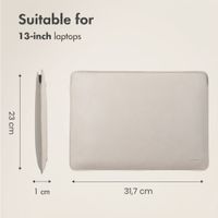 Accezz Leather laptop sleeve 13 inch - Beige