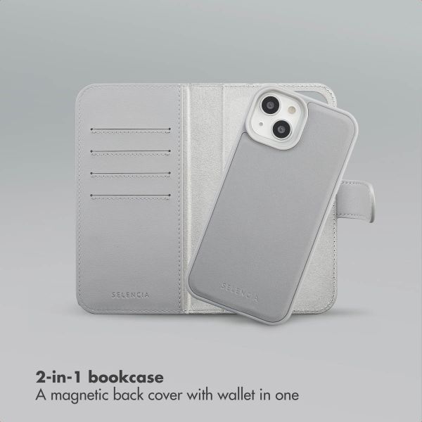 Selencia Olyn Detachable Bookcase with MagSafe Apple iPhone 15 - Grey
