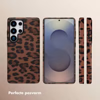 Selencia Sabi Backcover Panterprint met MagSafe Samsung Galaxy S25 Ultra - Mocha Brown