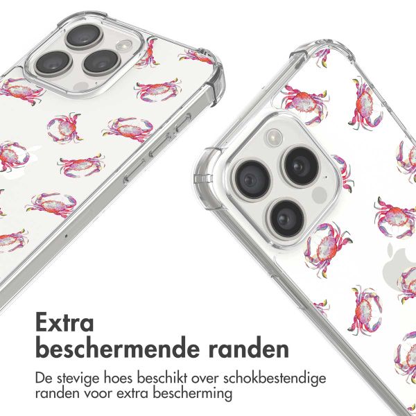 imoshion Design hoesje met koord Apple iPhone 15 Pro Max - Crab Watercolor