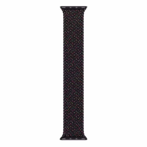 Apple Gevlochten solobandje Apple Watch | 44/45/46/49 mm - Maat 12 - Black Unity
