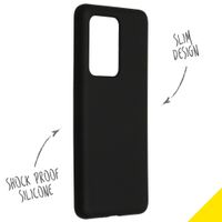 Accezz Liquid Silicone Backcover Samsung Galaxy S20 Ultra - Zwart