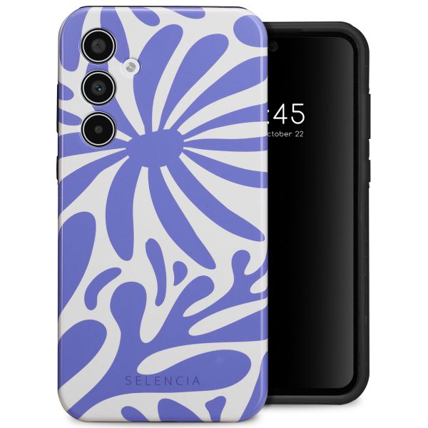 Selencia Vivid Tough Backcover Samsung Galaxy A35 - Modern Bloom Sapphire Blue