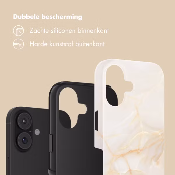 Selencia Vivid Backcover Apple iPhone 17 - Golden Beige Marble
