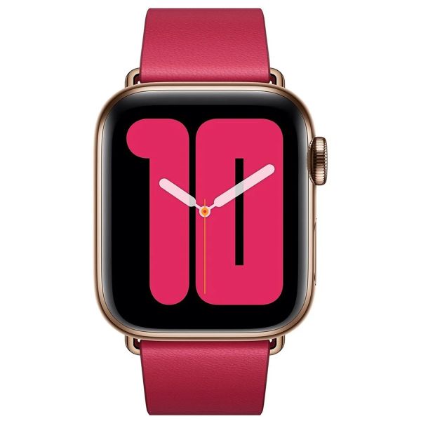 Apple Leather Band Modern Buckle Apple Watch Series 1-9 / SE - 38/40/41 mm / Series 10 - 42 mm - Maat S - Raspberry