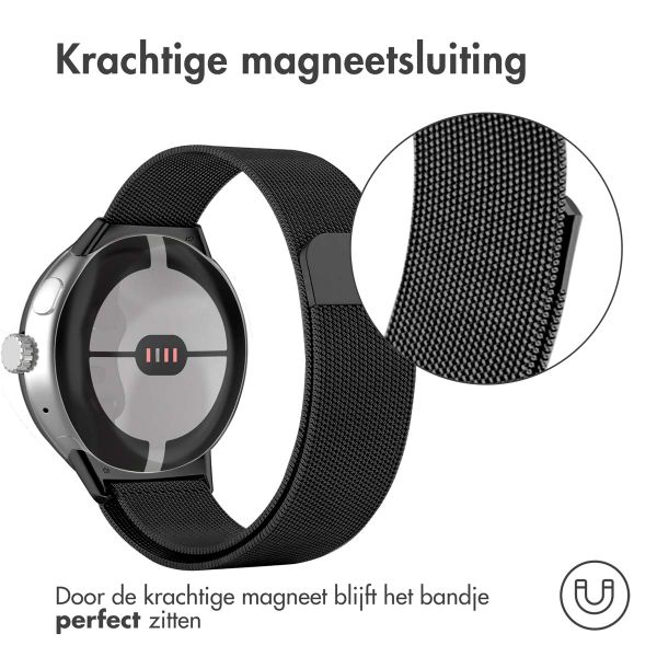 imoshion Milanees magnetisch bandje Google Pixel Watch / Watch 2 / Watch 3 (41 mm) - Zwart