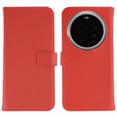 Selencia Echt Leren Bookcase Xiaomi 17 Ultra - Rood