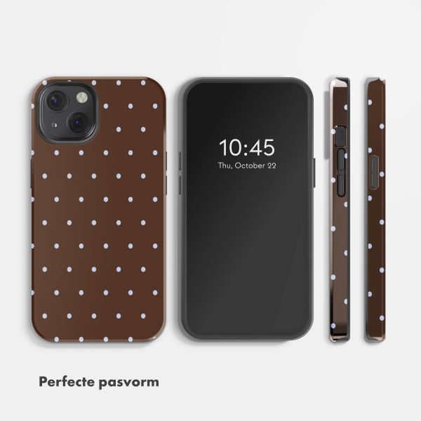 Selencia Vivid Backcover met MagSafe Apple iPhone 13 - Happy Dots Chocolate