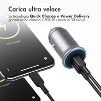 imoshion Mini autolader - 2 poorten - USB-A Quick Charge - USB-C Power Delivery - 60 Watt - Zwart - Apple iPhone 15