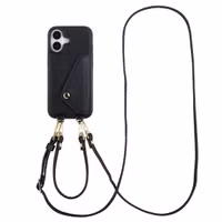 Selencia Sera Telefoonhoes met Koord en Envelop Pashouder Apple iPhone 17 - Zwart