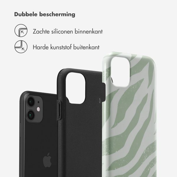 Selencia Vivid Tough Backcover iPhone 11 - Colorful Zebra Sage Green