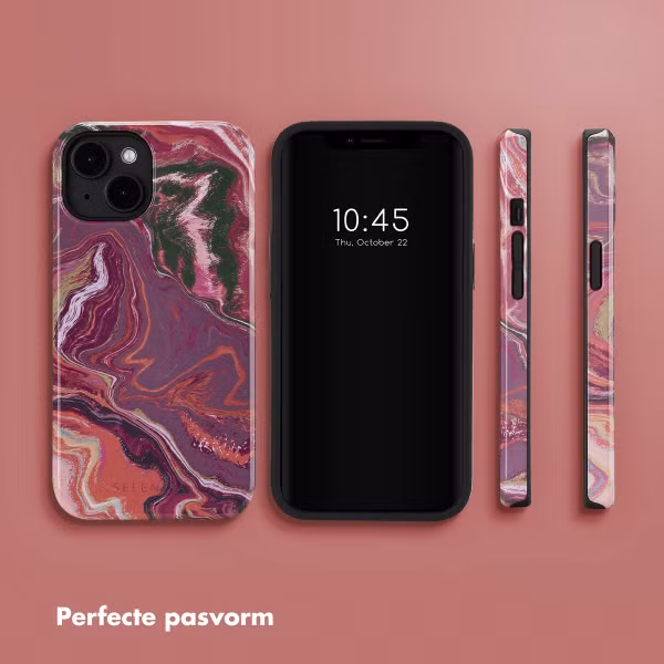 Selencia Vivid Backcover met MagSafe Apple iPhone 14 - Marble Purple