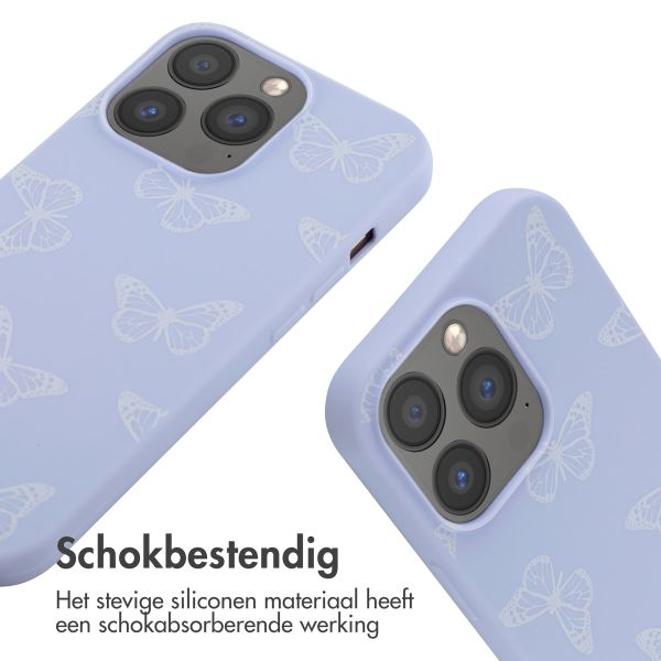 imoshion Siliconen design hoesje met koord iPhone 13 Pro - Butterfly