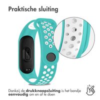 imoshion Siliconen sport bandje Xiaomi Mi Band 5 / 6 - Turquoise / Wit