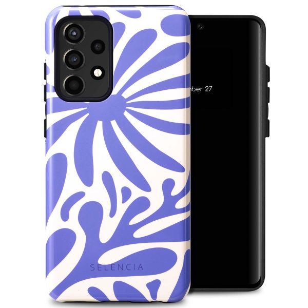 Selencia Vivid Tough Backcover Samsung Galaxy A52(s) (5G/4G) - Modern Bloom Sapphire Blue