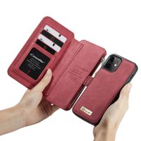 CaseMe Luxe 2 in 1 Portemonnee Bookcase iPhone 12 Mini - Rood