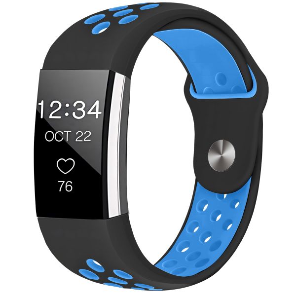 imoshion Siliconen sport bandje Fitbit Charge 2 - Zwart / Blauw