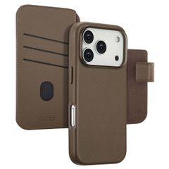 Accezz 2-in-1 Leather Bookcase with MagSafe Apple iPhone 17 Pro - Coffee Brown