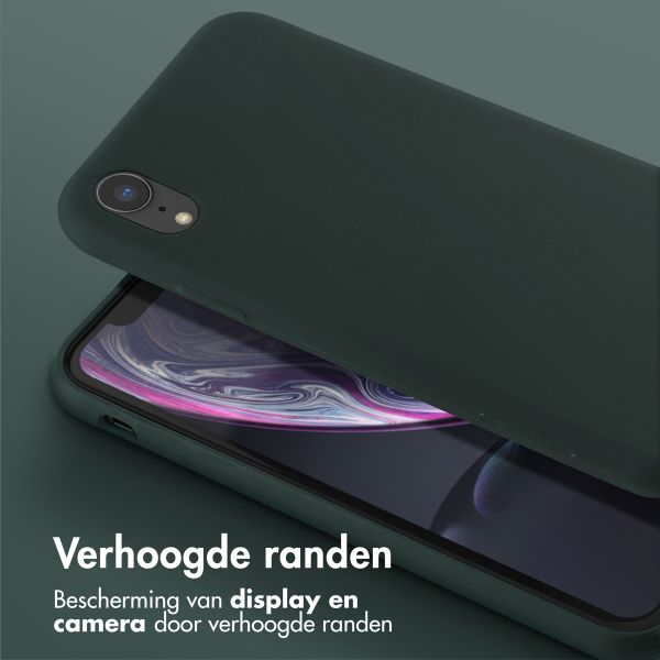 Selencia Siliconen hoesje met afneembaar koord iPhone Xr - Donkergroen