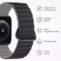 imoshion Magnetisch Siliconen bandje Apple Watch Series 1 t/m 11 / SE / Ultra (44/45/46/49 mm) - Zwart / Grijs