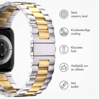 imoshion Stalen bandje Apple Watch Series 1 t/m 9 / SE (38/40/41 mm) | Series 10 / 11 (42 mm) - Zilver / Goud