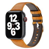 WiWu Vintage lederen band Apple Watch Series 1 t/m 9 / SE (38/40/41 mm) | Series 10 / 11 (42 mm) - Lichtbruin