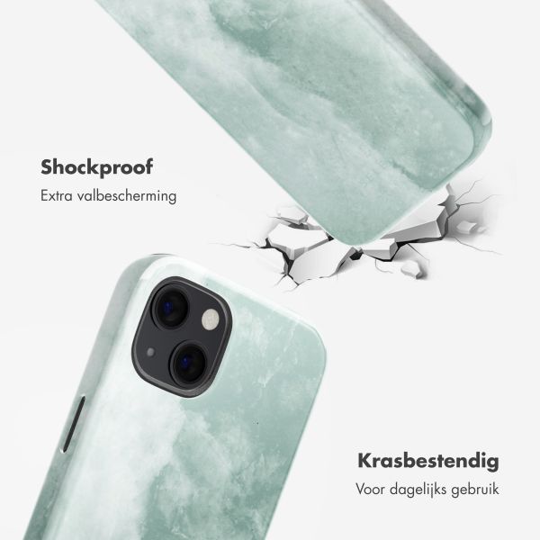 Selencia Vivid Tough Backcover met MagSafe iPhone 13 - Marble Grayed Jade