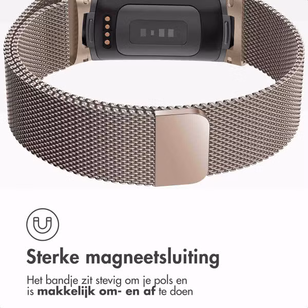 imoshion Milanees magnetisch bandje Fitbit Charge 5 - Maat M - Champagne