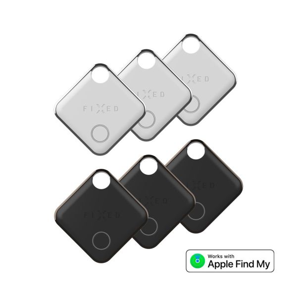 Fixed Tag - Bluetooth Tracker voor iOS - 6 pack - Zwart / Wit