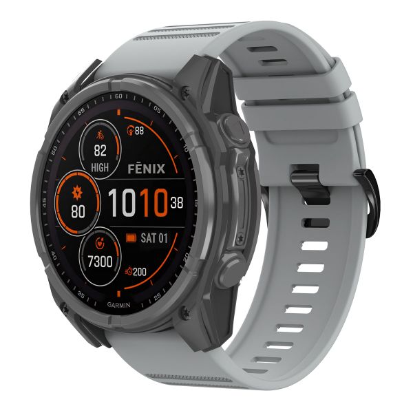 imoshion QuickFit® Stripe Siliconenbandje Garmin Watch | 26 mm aansluiting - Grijs