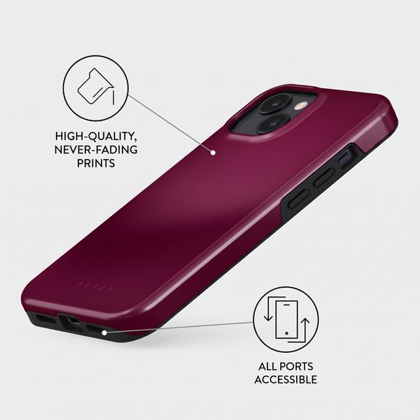 Burga Tough Case with MagSafe Apple iPhone 15 - Dark Cherry