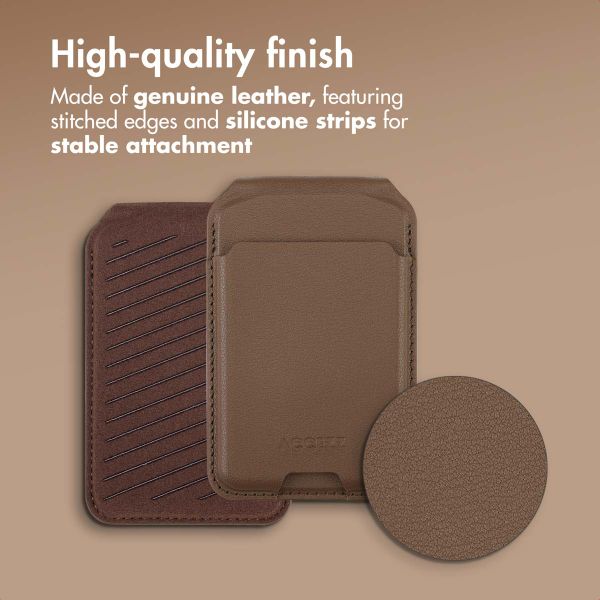 Accezz Leather Wallet with Stand - Compatible with MagSafe and Qi2 - Coffee Brown