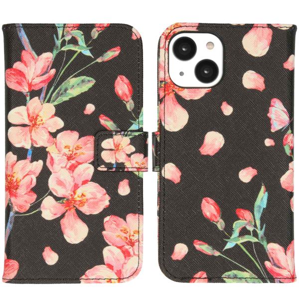 imoshion Design Softcase Bookcase iPhone 14 - Blossom Watercolor Black