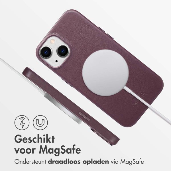 Accezz MagSafe Leather Backcover iPhone 14 - Heath Purple