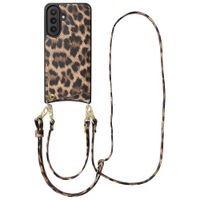 Selencia Nova Telefoonhoes met Koord en Pashouder Samsung Galaxy A57 (5G) - Leopard