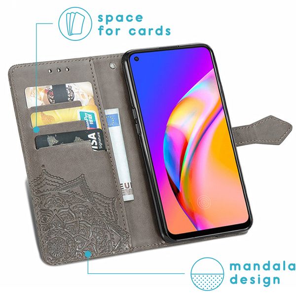 imoshion Mandala Bookcase Oppo A94 (5G) - Grijs