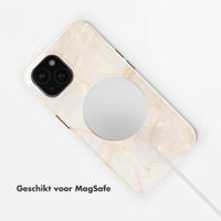 Selencia Vivid Backcover met MagSafe Apple iPhone 15 - Golden Beige Marble
