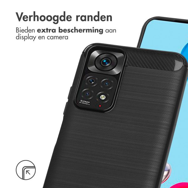 imoshion Brushed Backcover Xiaomi Redmi Note 11 (4G) / Note 11S (4G) - Zwart