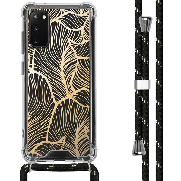 imoshion Design hoesje met koord Samsung Galaxy S20 - Bladeren - Goud