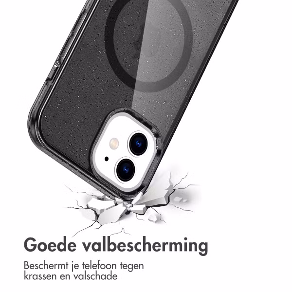imoshion Sparkle Backcover met MagSafe Apple iPhone 12 (Pro) - Glitter Zwart