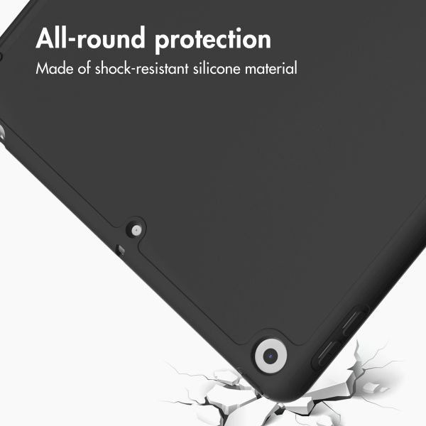 Accezz Smart Silicone Book Case Apple iPad 9 (2021) 10.2 inch / iPad 8 (2020) 10.2 inch / iPad 7 (2019) 10.2 inch - Black