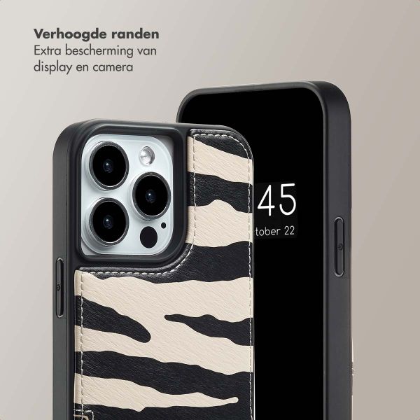 Selencia Nova Telefoonhoes met Koord en Pashouder Apple iPhone 13 Pro - Zazzy Zebra