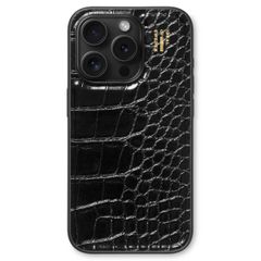 iDeal of Sweden Vegan Leather Backcover iPhone 15 Pro - Black Croco