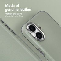 Accezz Leather Back Cover with MagSafe Apple iPhone 16 - Light Grey