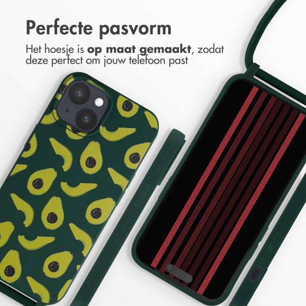 imoshion Siliconen design hoesje met koord iPhone 15 - Avocado Green