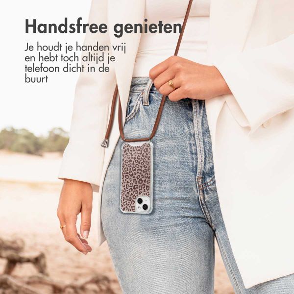imoshion Design hoesje met koord Apple iPhone 13 - Leopard Mood