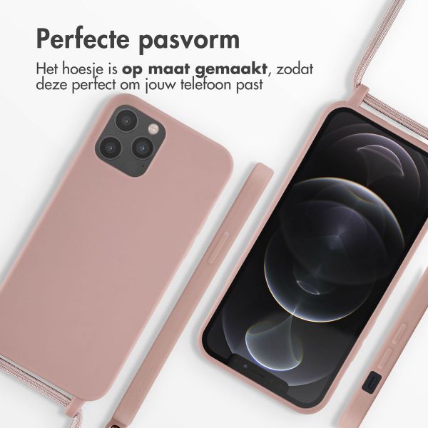 imoshion Siliconen hoesje met koord Apple iPhone 12 (Pro) - Sand Pink