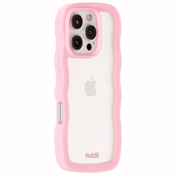 Holdit Wavy Case Apple iPhone 16 Pro - Transparent / Pink