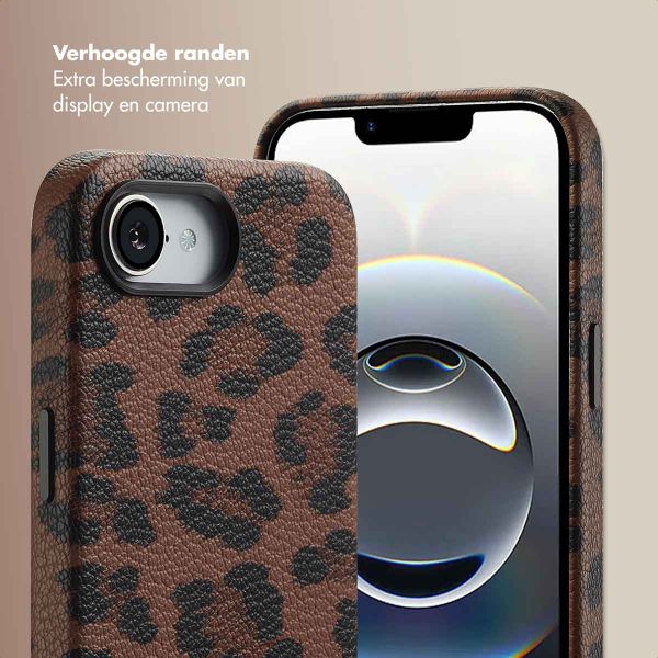 Selencia Sabi Backcover Panterprint met MagSafe Apple iPhone 16e - Mocha Brown