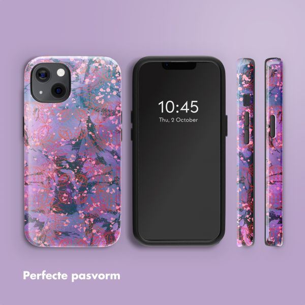 Selencia Vivid Backcover met MagSafe Apple iPhone 13 - Fresh Paint Flower Orange